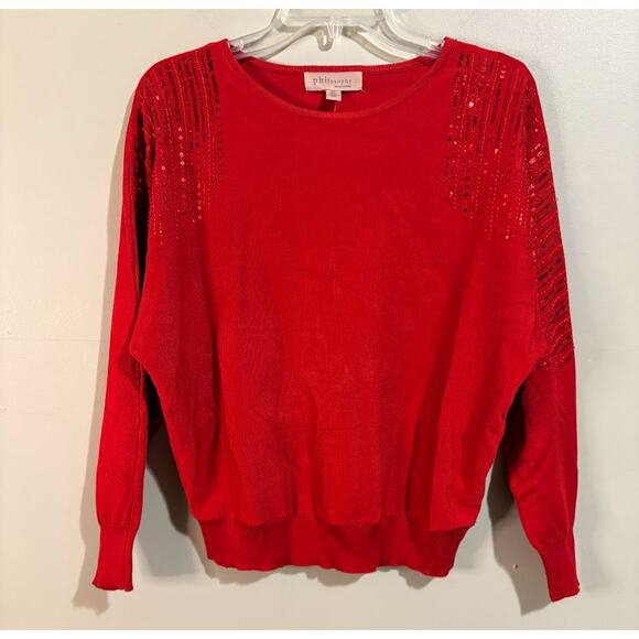 Philosophy Goji Berry Crew Neck Pullover Long Sleeve Sweater Size Small NWT - Picture 1 of 8